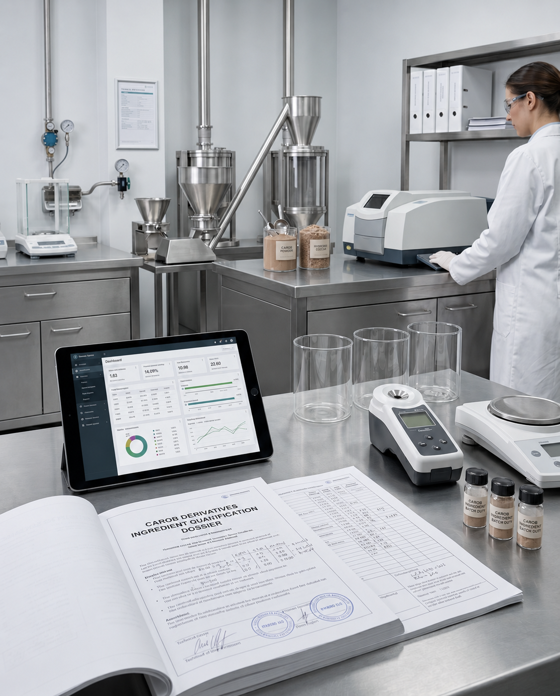 Quality control and technical documentation setting for industrial feed ingredient qualification